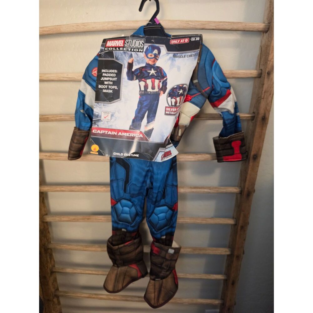 Captain America Toddler Costume 3T 4T Marvel Avengers Muscle Chest Rubies